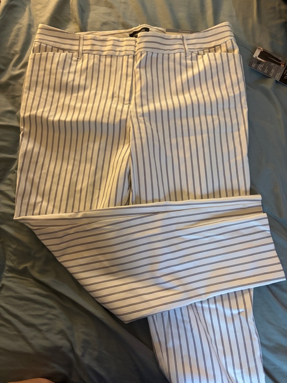 Classic White Pinstripe women’s Dress Pants